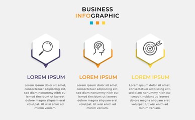 Business Infographic design template Vector with icons and 3 three options or steps. Can be used for process diagram, presentations, workflow layout, banner, flow chart, info graph