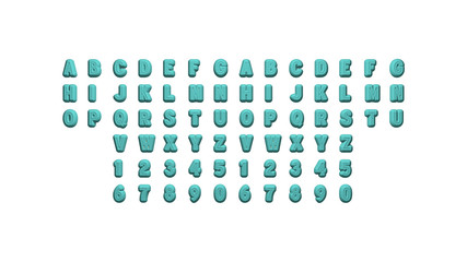 written by individual letters on the wall by 3D rendering using a white background and casting shadow from top light