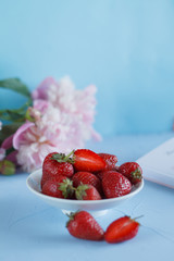 red juicy ripe sweet summer strawberry