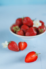 red juicy ripe sweet summer strawberry