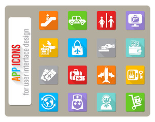 airport icon set
