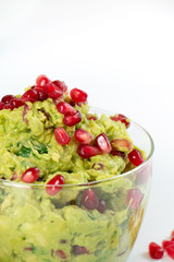guacamole with pomegranate seeds