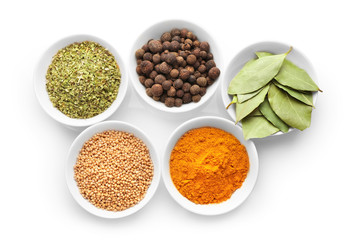 Various cooking ingredients, spices and herbs