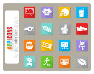 american football icon set
