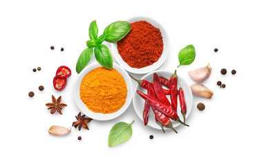 Various cooking ingredients, spices and herbs