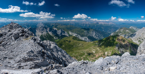 Obraz premium Summer day on the top of the Coglians, the highest mountain of Friuli-Venezia Giulia, Italy
