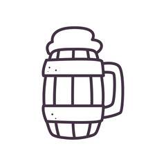 beer wood glass line style icon vector design