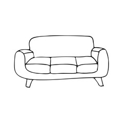 Doodle sofa icon in vector. Sofa hand drawn icon in vector. Illustration doodle sofa in vector