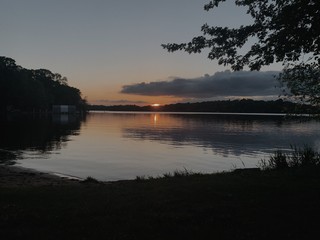 sunset over lake