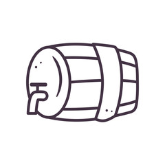 beer wood barrel line style icon vector design