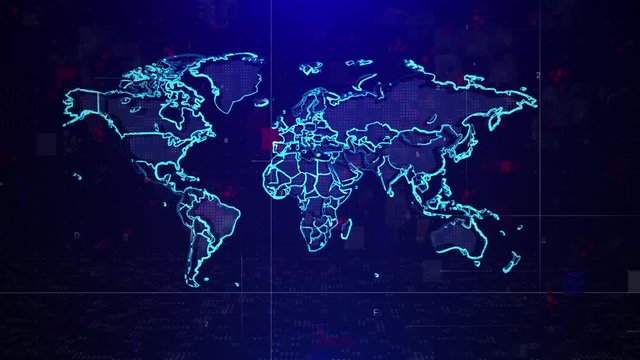 World Map Hi-tech background l
