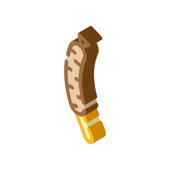 sausage on stick isometric icon vector illustration