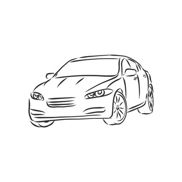 Car concept. Car sketch.Vector hand drawn. Autodesign. Automobile drawing. modern car, vector sketch illustration