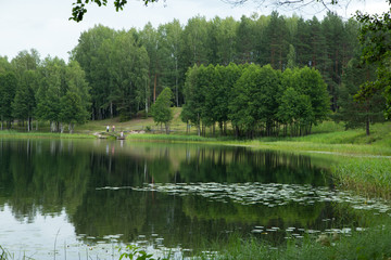 Fototapeta na wymiar Svetloyar lake - natural monument and cultural heritage of Russia, Voskresensky District of the Nizhny Novgorod District