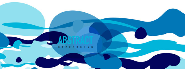 Trendy liquid style shapes abstract design, dynamic vector background for placards, brochures, posters, web landing pages, covers or banners