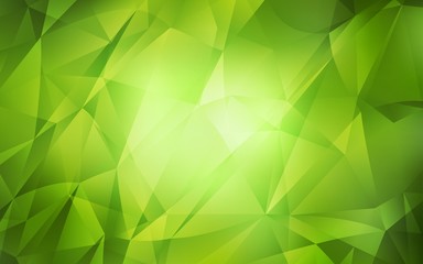 Light Green vector abstract polygonal pattern. Shining polygonal illustration, which consist of triangles. Template for cell phone's backgrounds.