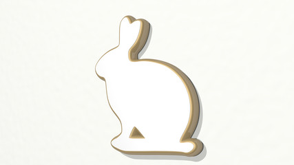 RABBIT 3D drawing icon - 3D illustration for bunny and cute