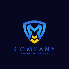 Awesome Shield Letter M Arrow Modern Logos Design Vector Illustration Template