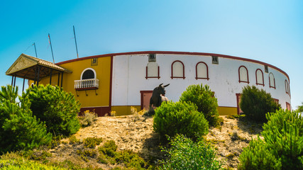 Detail of Matalascanas Bullring in Andalusia, Spain.