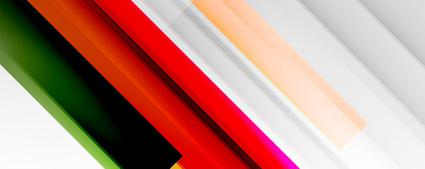 Geometric abstract backgrounds with shadow lines, modern forms, rectangles, squares and fluid gradients. Bright colorful stripes cool backdrops