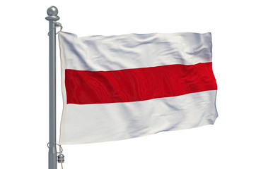 White-red-white flag of Belarus, 3D rendering