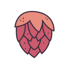 pinecone line and fill style icon vector design