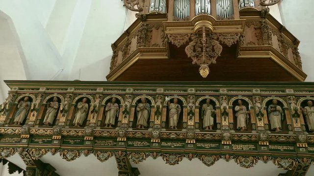 Organ and stage for the choir in the church of St. Nicholas, Nakskov
