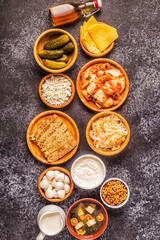 Fermented food, probiotics, top view