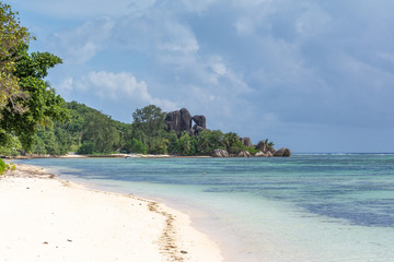 anse source d'argent beach la digue island in Seychelles