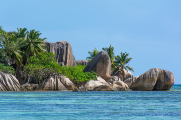 anse source d'argent beach la digue island in Seychelles