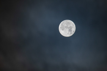 Naklejka na ściany i meble full moon over blue sky