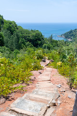View from Fond Ferdinand on Praslin, Seychelles