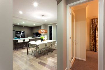 Modern kitchen and dining room interior design