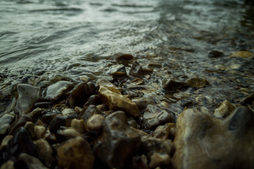 clear water in the river over the texture.River background 