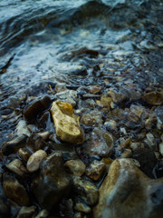 clear water in the river over the texture.River background 