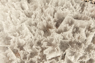 Ice crystals on the ice blocks along Lake Yellowstone in the spring;  Yellowstone NP;  Wyoming
