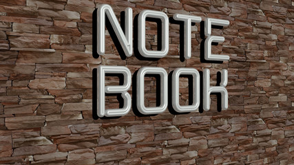 note book text on textured wall - 3D illustration for business and background