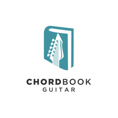 Guitar Chord Magazine Book, Music School Lesson Education logo design