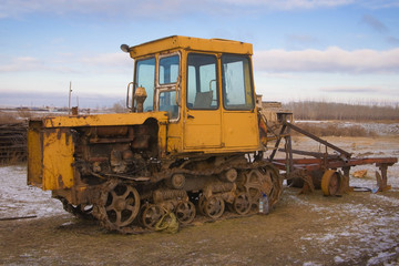 Heavy Power Bulldozer work on a building site