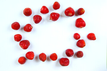 
ripe strawberries on white background