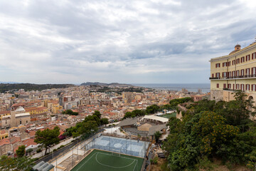 View of Cagliari on a cloudy summer day