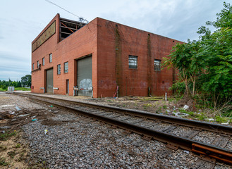 Obraz premium Raleigh North Carolina USA July 19 2014 Norfolk Southern Train Yard