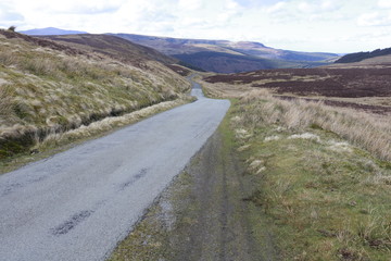 A remote mountain road in Wales. 