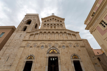 Cathedral of Cagliari on a cloudy summer day