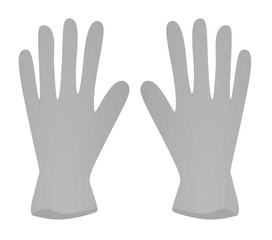Grey hygienic latex gloves. vector illustration