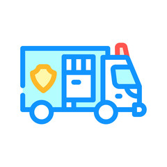 police truck color icon vector isolated illustration