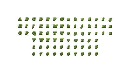 written on a white background by individual letters with a shaped font 3D illustrated on the wall with bottom shadows