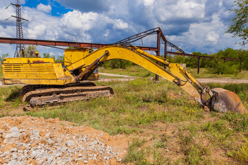 Heavy Power Bulldozer work on a building site