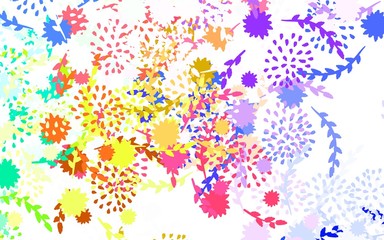 Light Green, Red vector abstract background with flowers, roses.