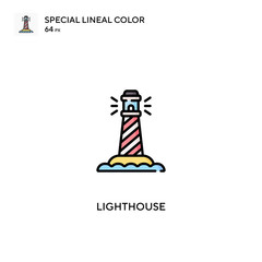 Lighthouse Special lineal color vector icon. Lighthouse icons for your business project